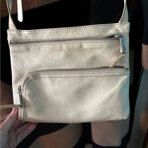 HOBO brand creamy white leather cross body purse